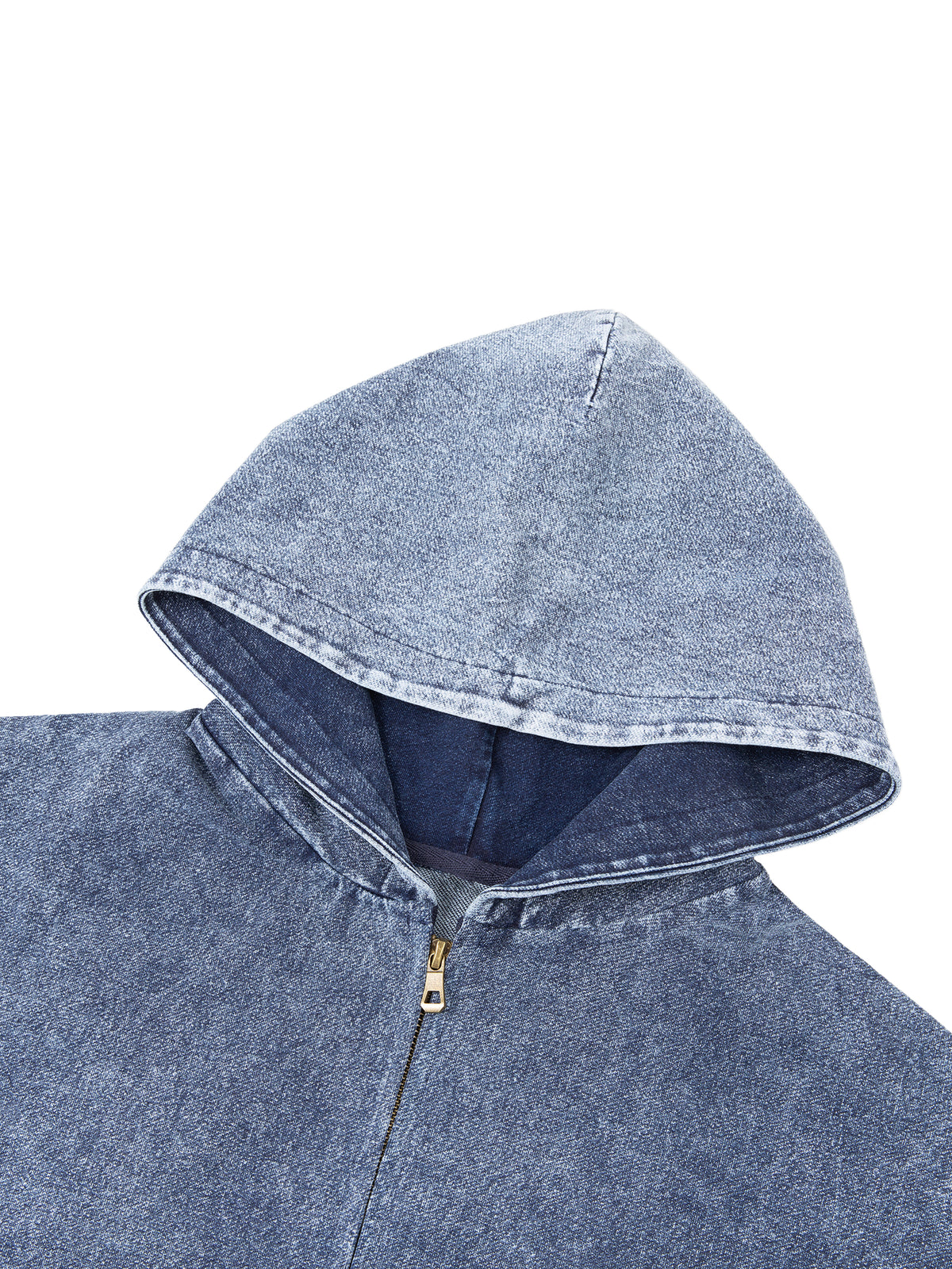 Rifted Snow Wash Oversized Zip-Up Hoodie