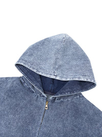 Rifted Snow Wash Oversized Zip-Up Hoodie