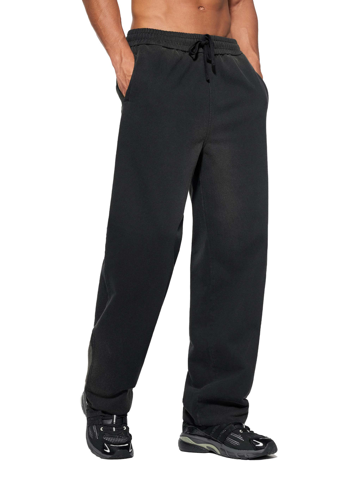 Rifted Sun Fade Raw Edge Straight-Leg Sweatpants