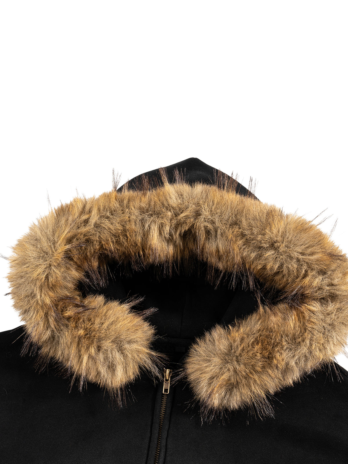Rifted Sun Fade Boxy Detachable Fur Hoodie