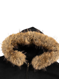 Rifted Sun Fade Boxy Detachable Fur Hoodie