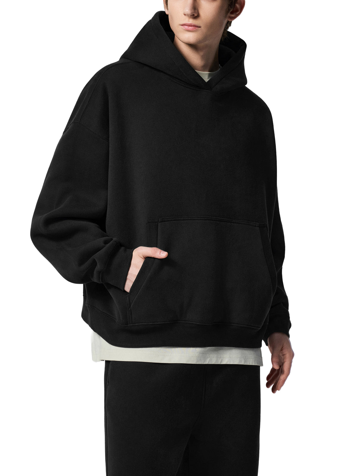 Rifted Essential Oversized Boxy Fit Fleece Hoodie