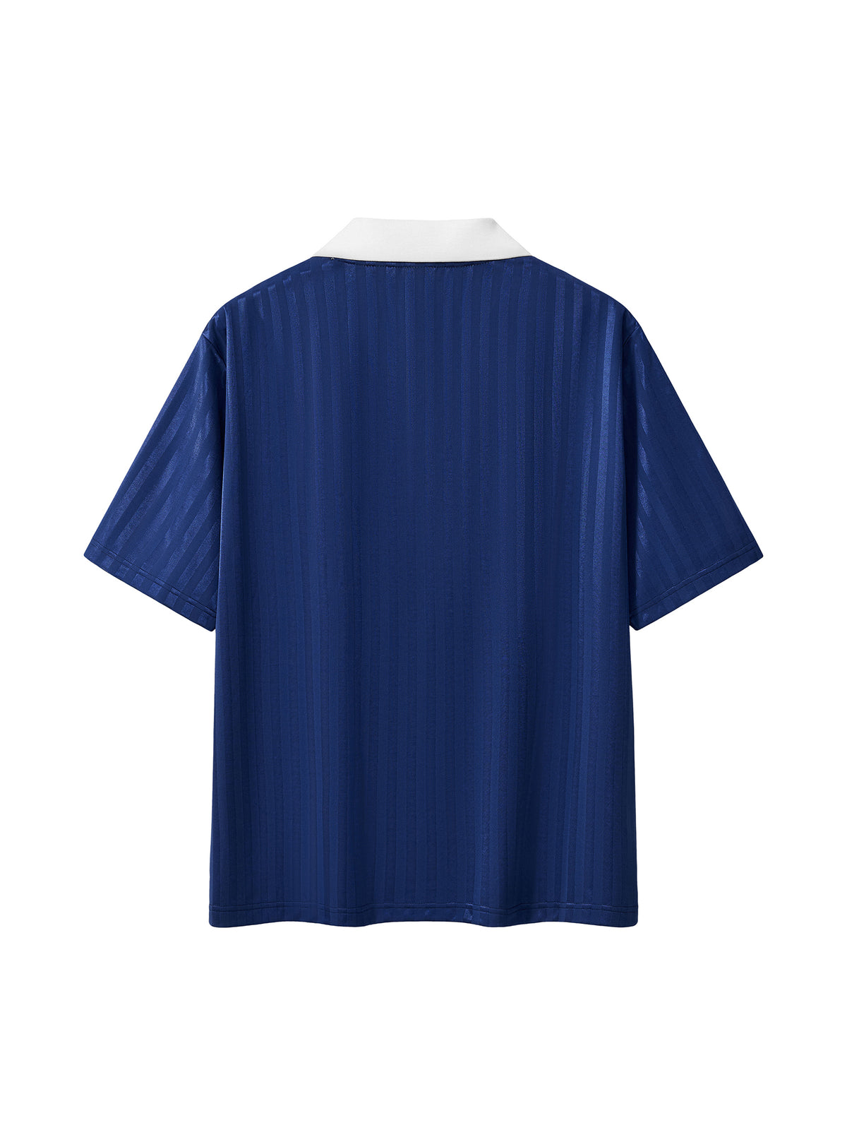 Rifted Contrast Collar Striped Soccer Jersey T-Shirt
