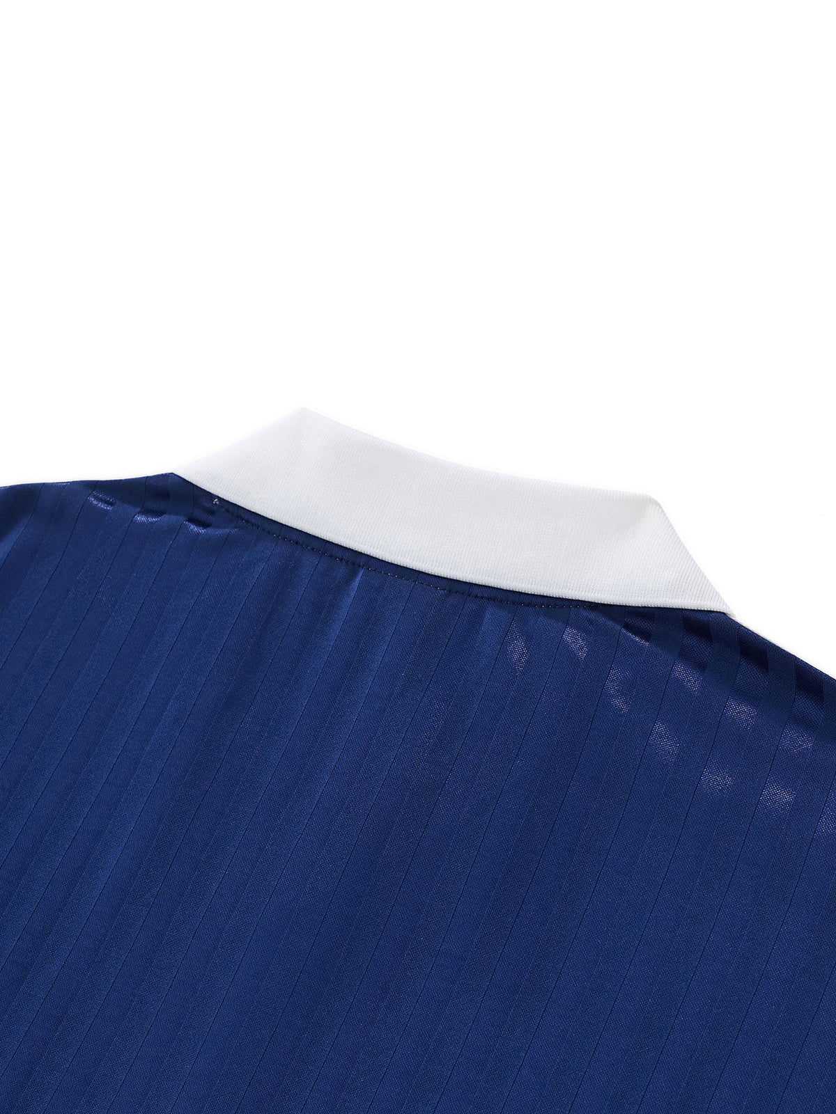 Rifted Contrast Collar Striped Soccer Jersey T-Shirt