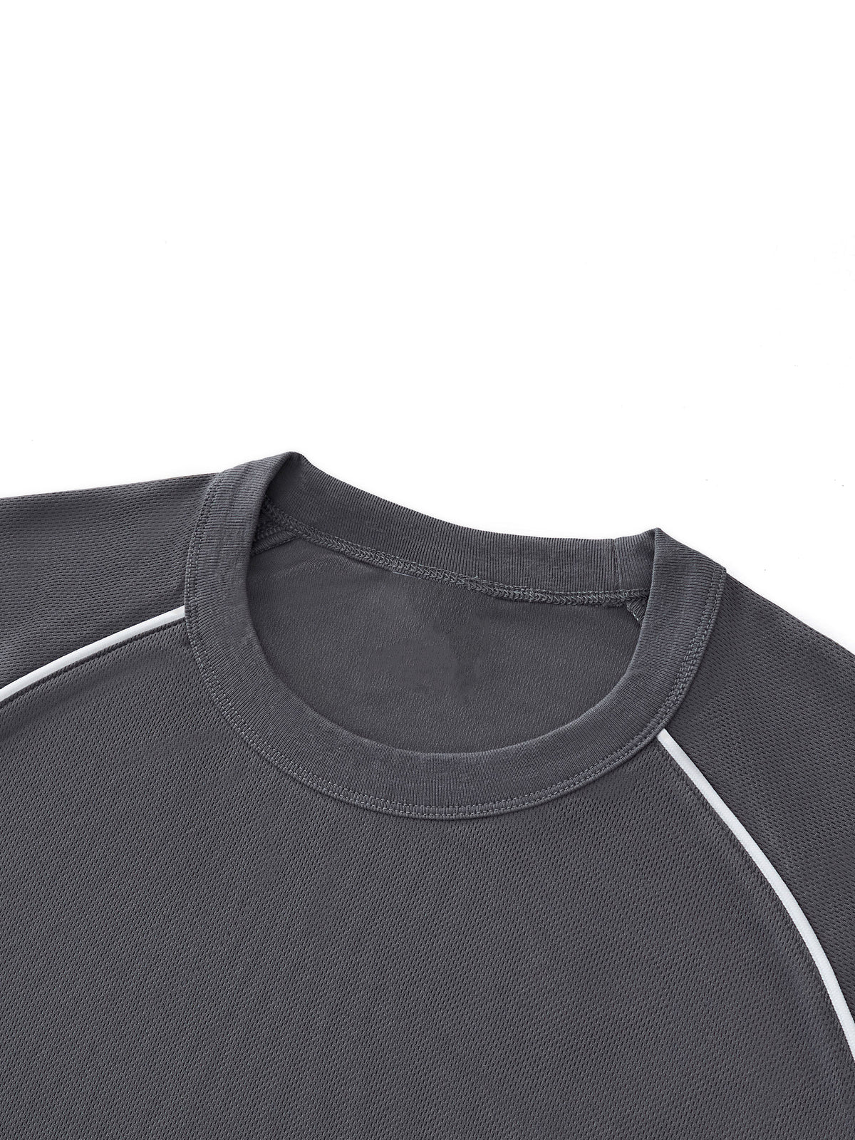 Rifted Contrast Piping Panel Raglan T-Shirt