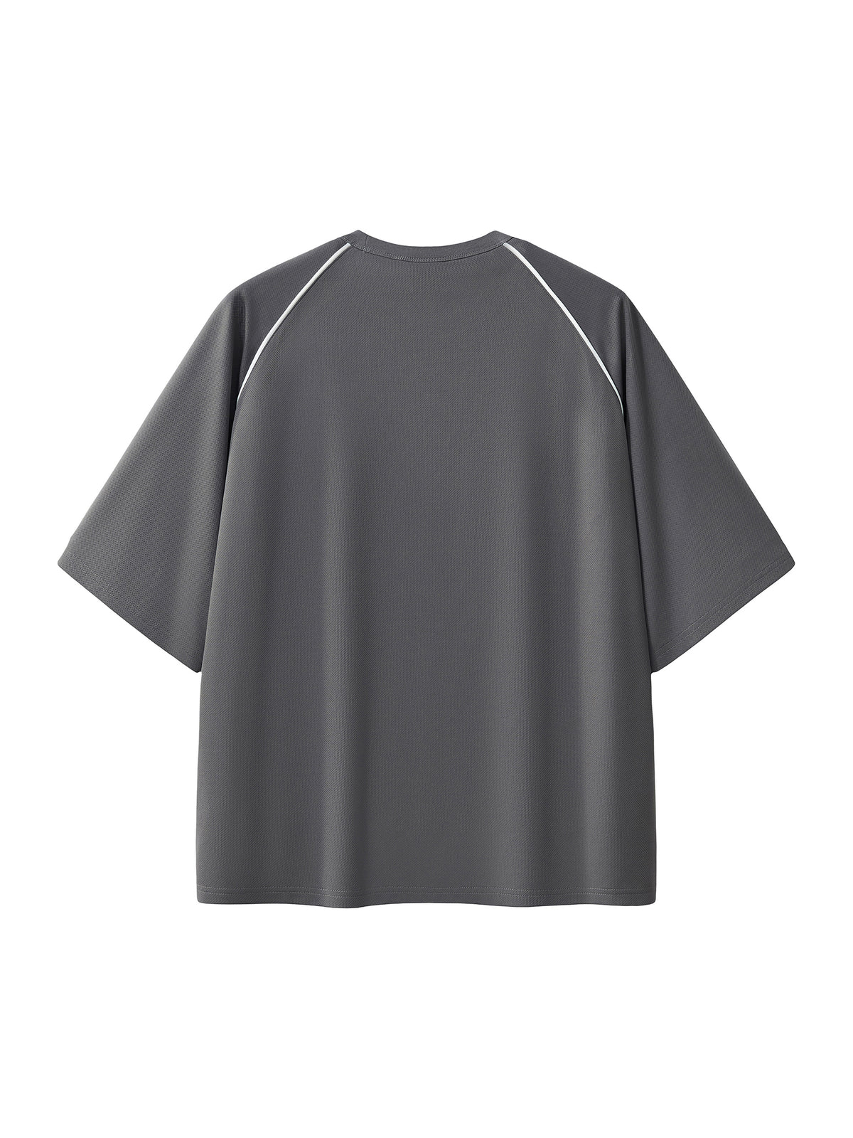 Rifted Contrast Piping Panel Raglan T-Shirt