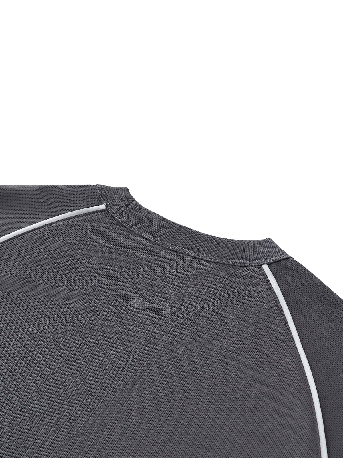 Rifted Contrast Piping Panel Raglan T-Shirt