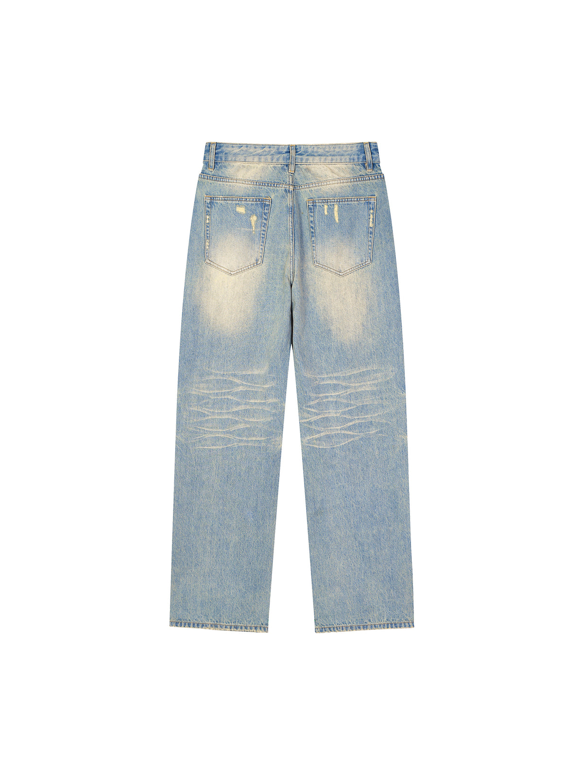 Rifted Sun Fade Raw Hem Denim Jeans