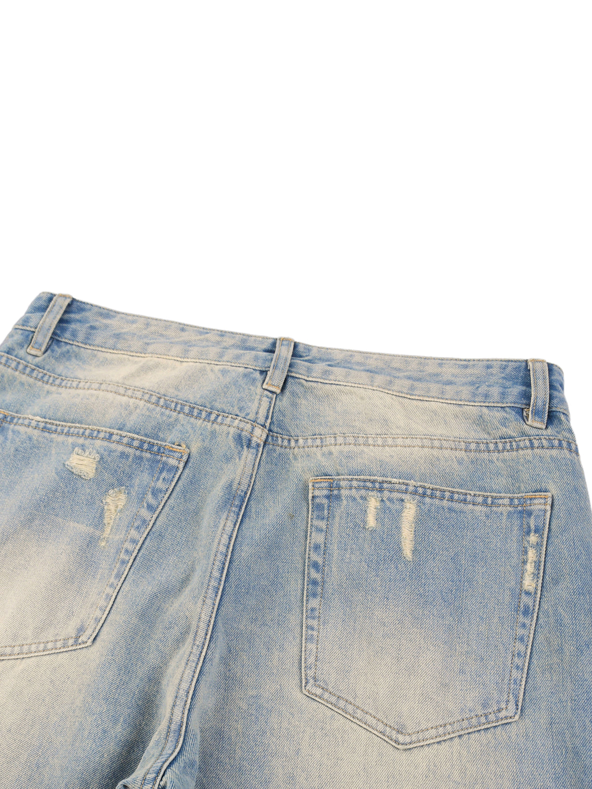 Rifted Sun Fade Raw Hem Denim Jeans