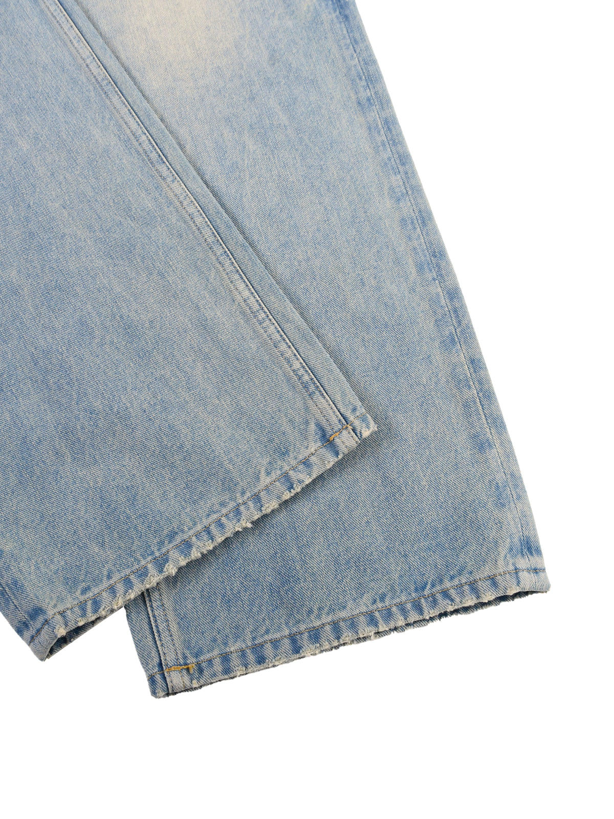 Rifted Sun Fade Raw Hem Denim Jeans