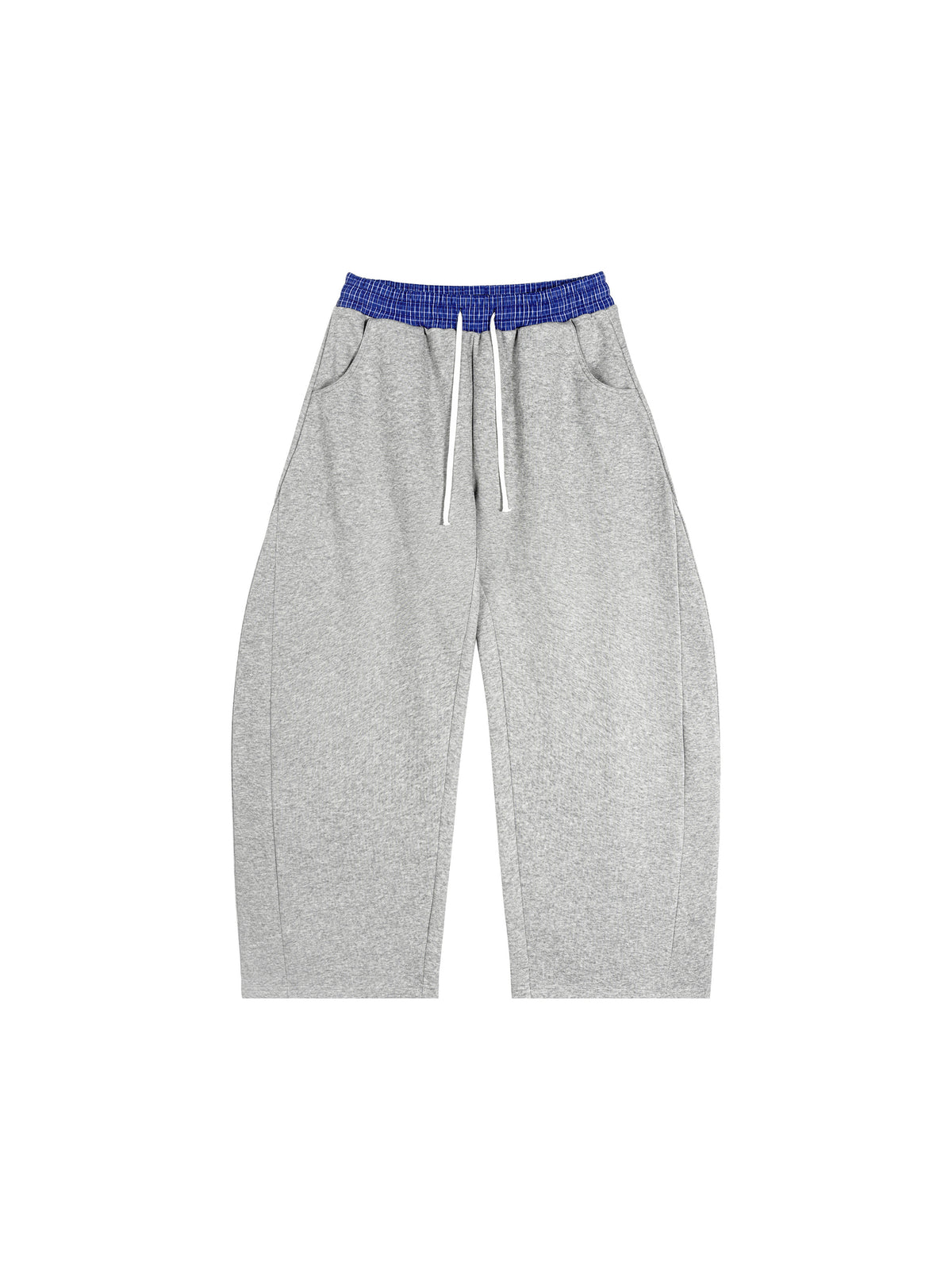 Rifted Plaid Waistband Barrel Sweatpants