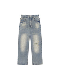 Rifted Vintage Wash Distressed Denim Jeans