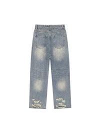 Rifted Vintage Wash Distressed Denim Jeans