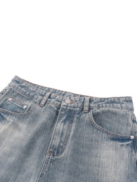 Rifted Vintage Wash Distressed Denim Jeans