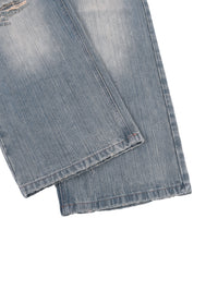 Rifted Vintage Wash Distressed Denim Jeans