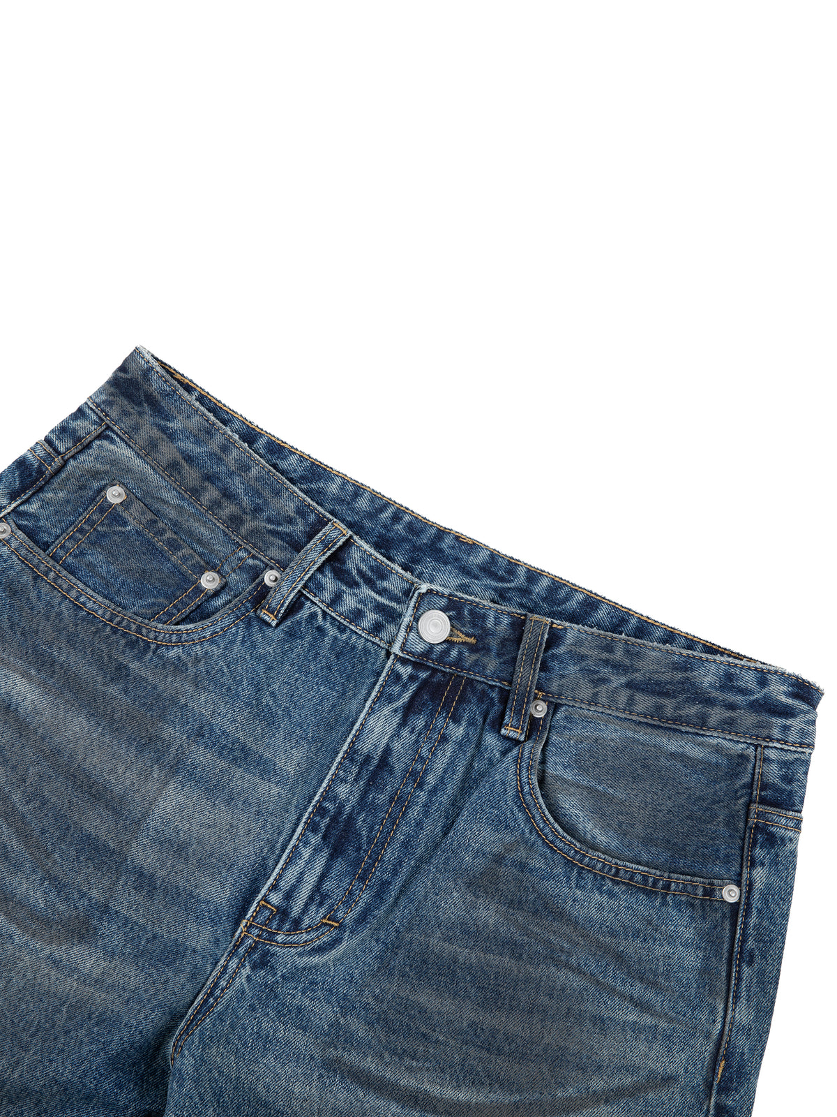 Rifted Vintage Wash Baggy Denim Jeans