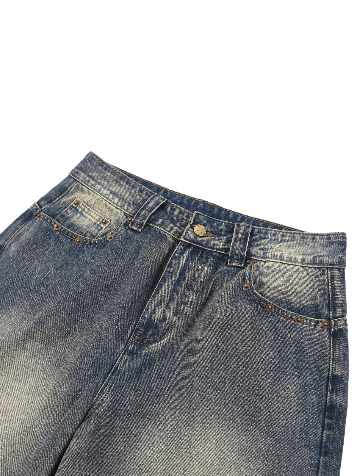 Rifted Vintage Wash Baggy Denim Shorts