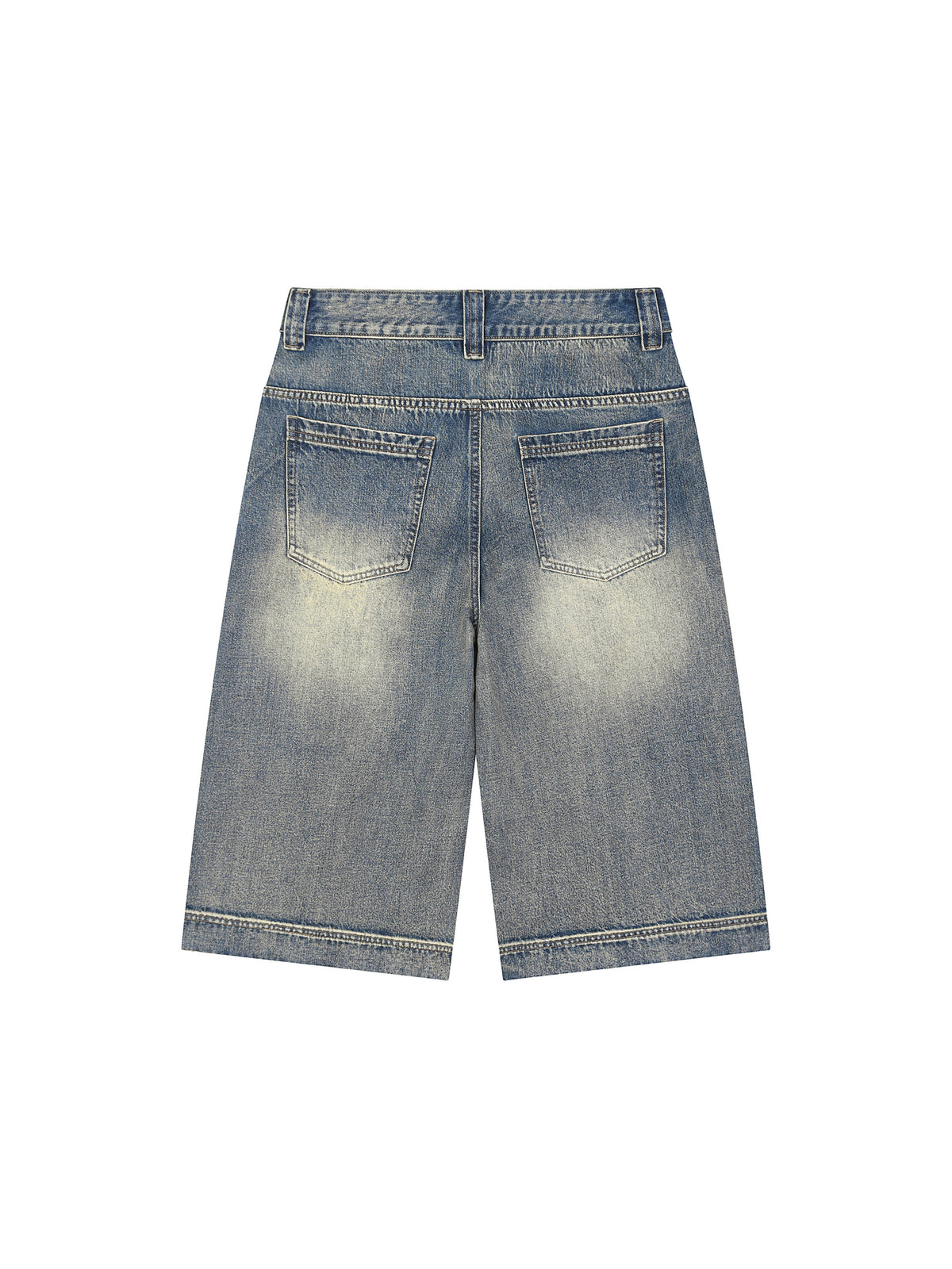 Rifted Vintage Wash Baggy Denim Shorts
