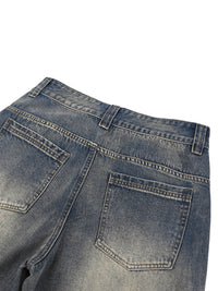 Rifted Vintage Wash Baggy Denim Shorts
