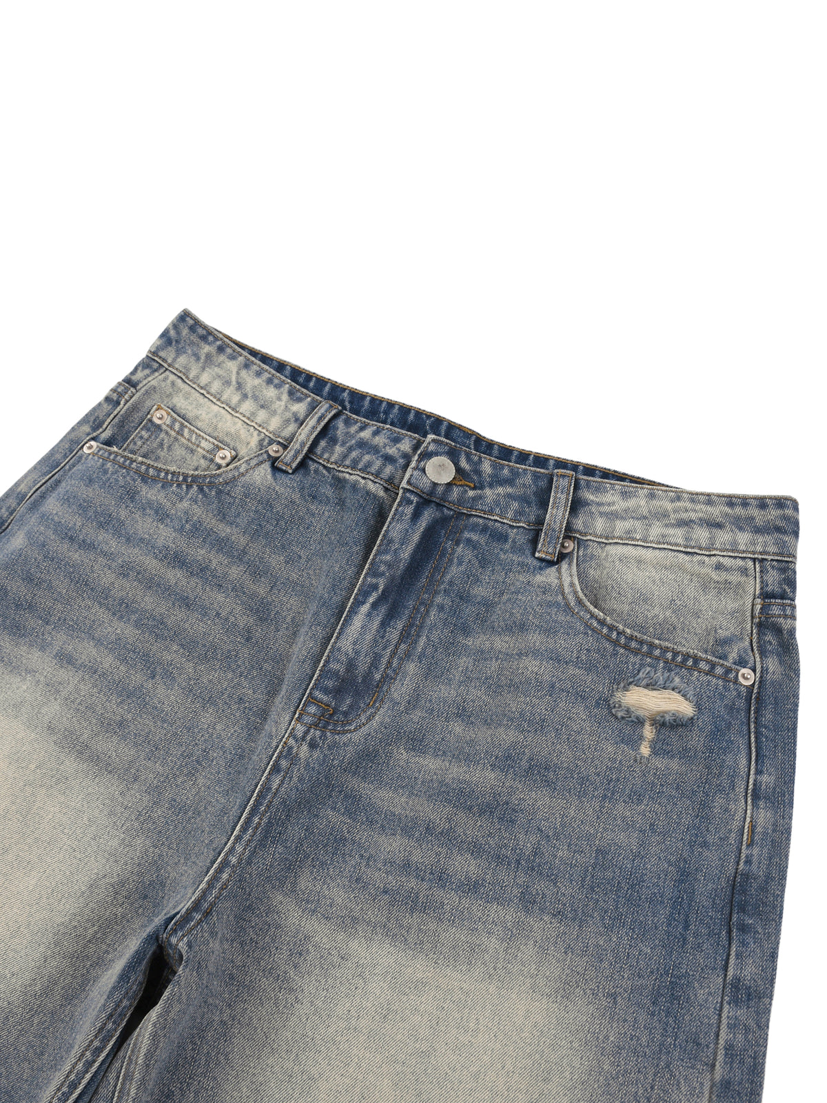 Rifted Faded Distressed Baggy Denim Shorts