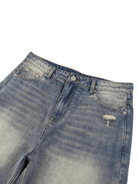 Rifted Faded Distressed Baggy Denim Shorts