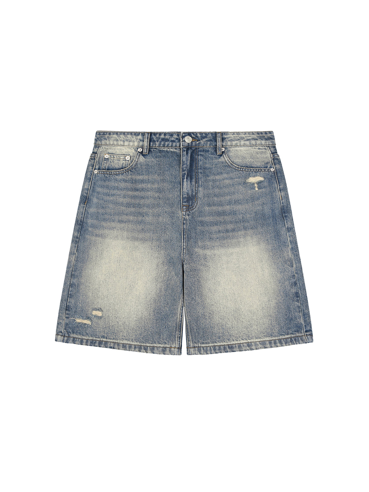 Rifted Faded Distressed Baggy Denim Shorts