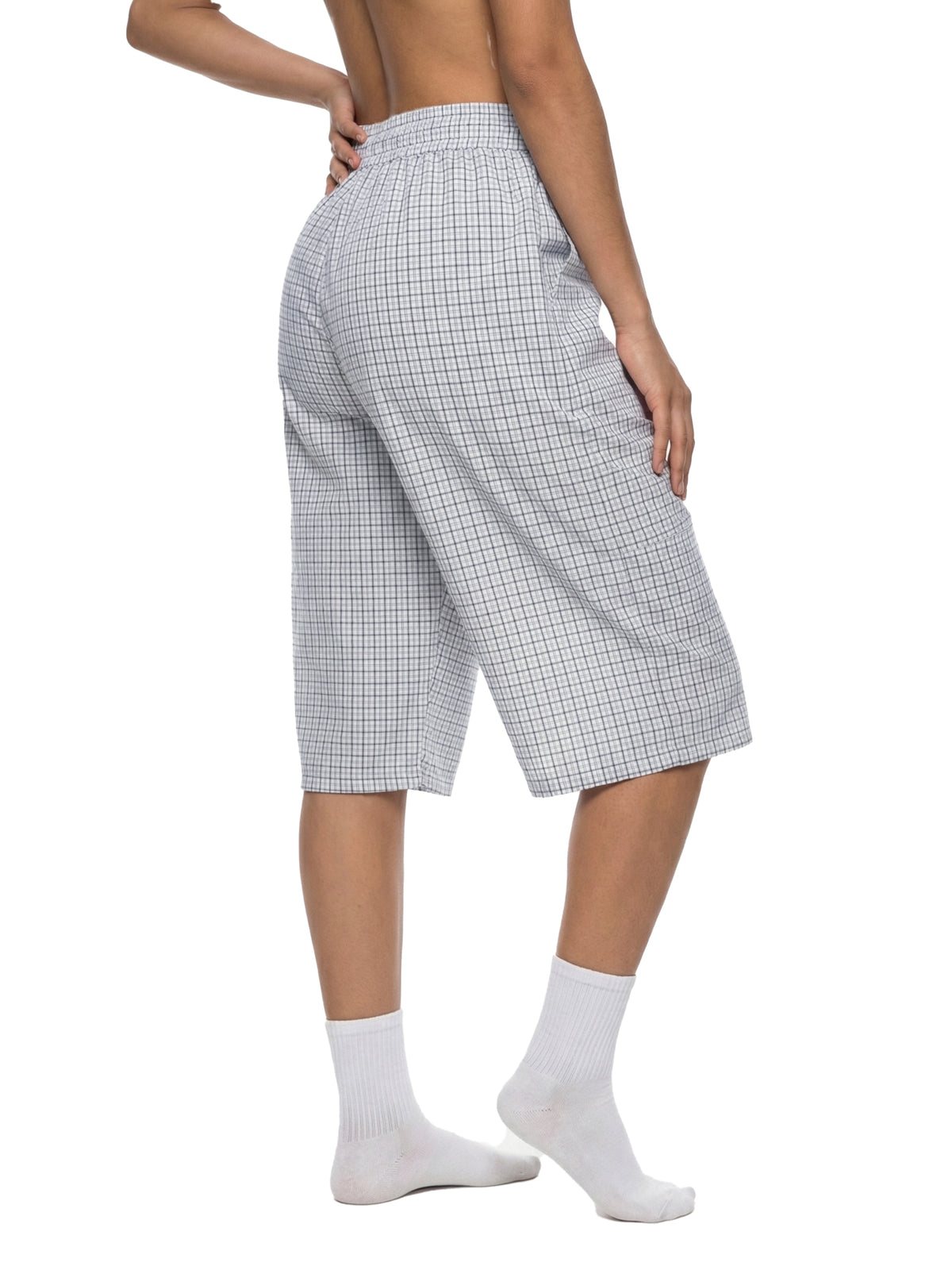 Rifted Unisex Plaid Loose Capri Shorts