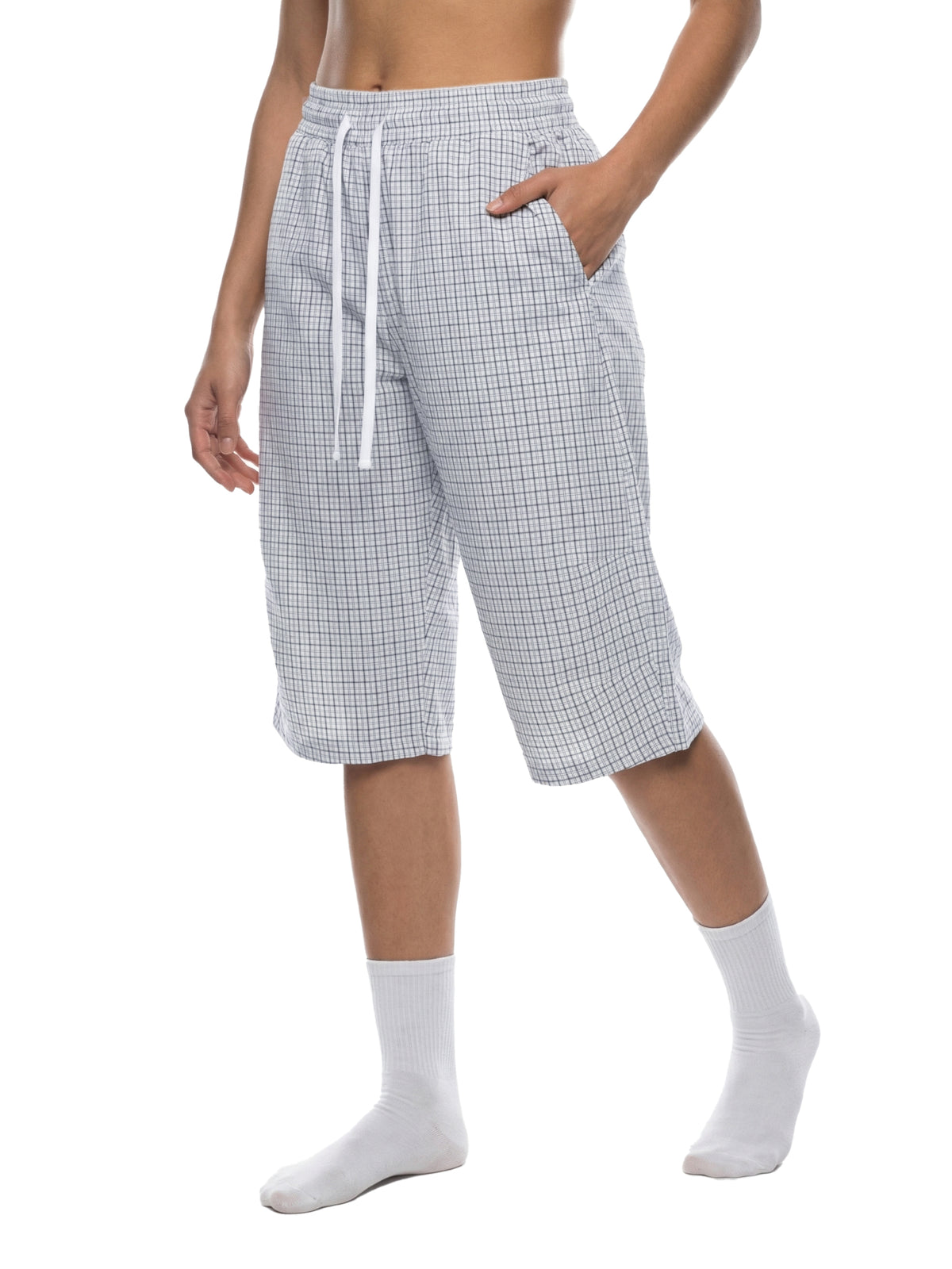 Rifted Unisex Plaid Loose Capri Shorts