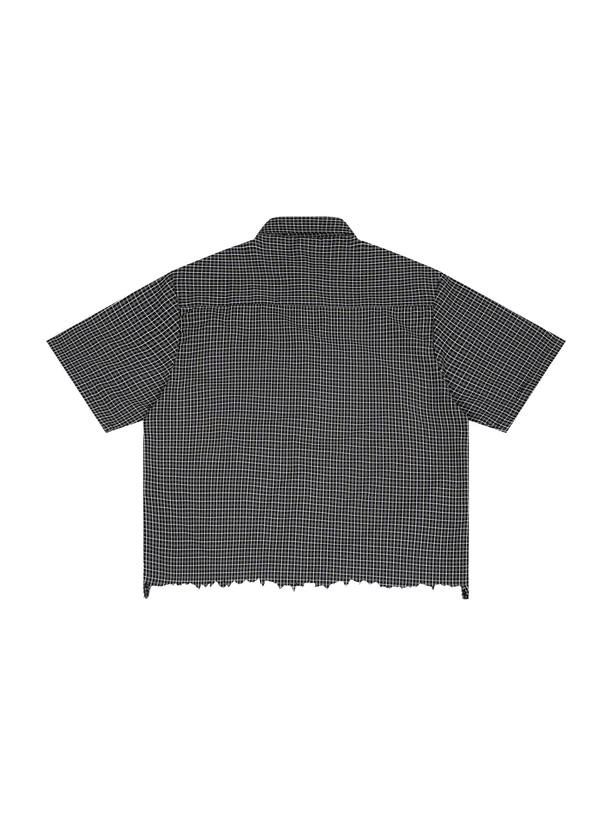 Rifted Unisex Distressed Plaid Boxy Shirt