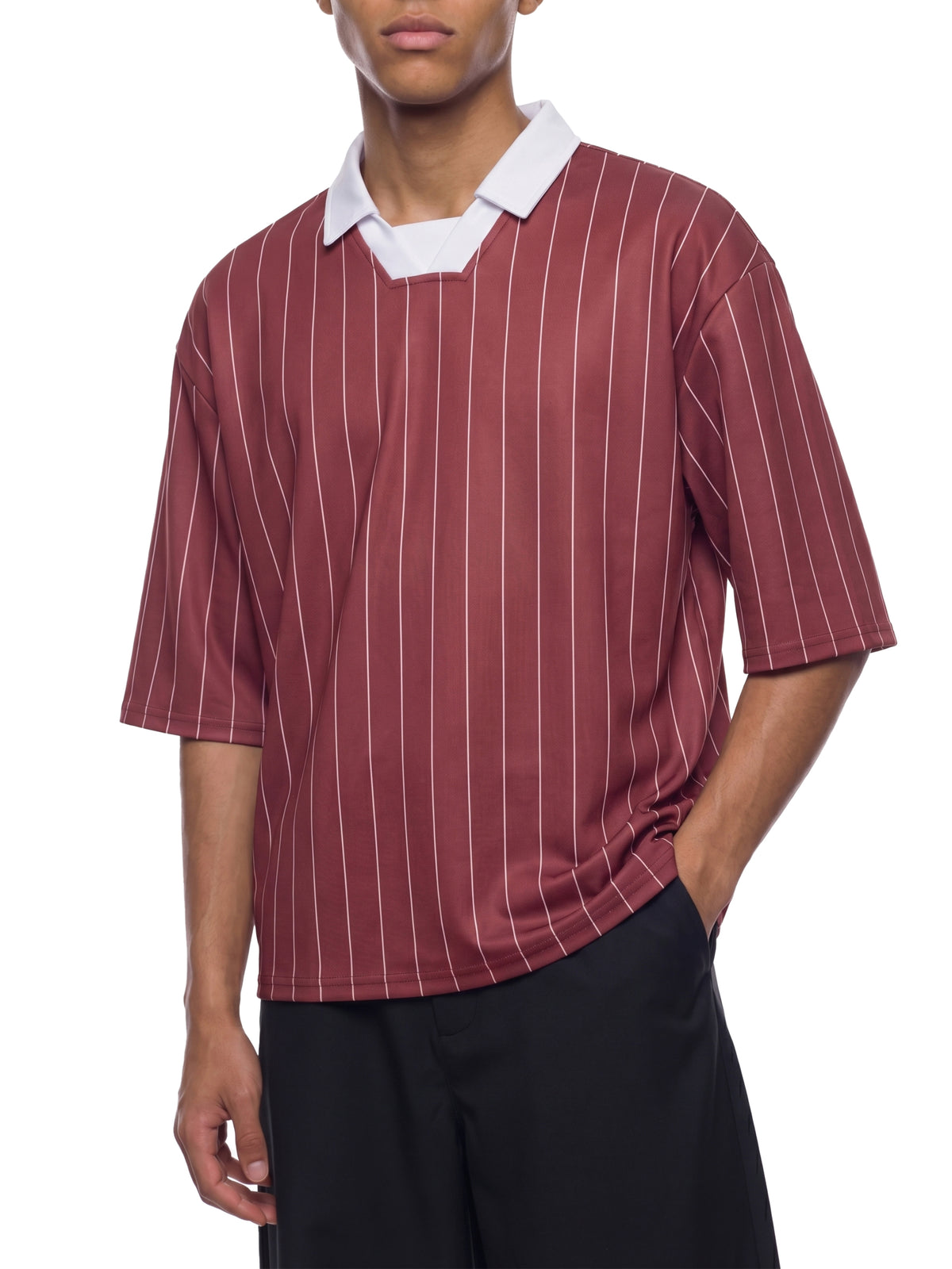 Rifted Unisex Pinstripe Collared Soccer Jersey
