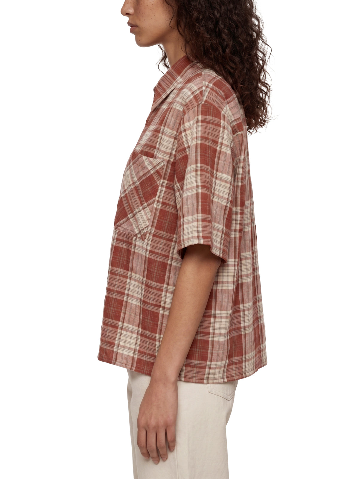 Rifted Unisex Plaid Boxy Short Sleeve Shirt