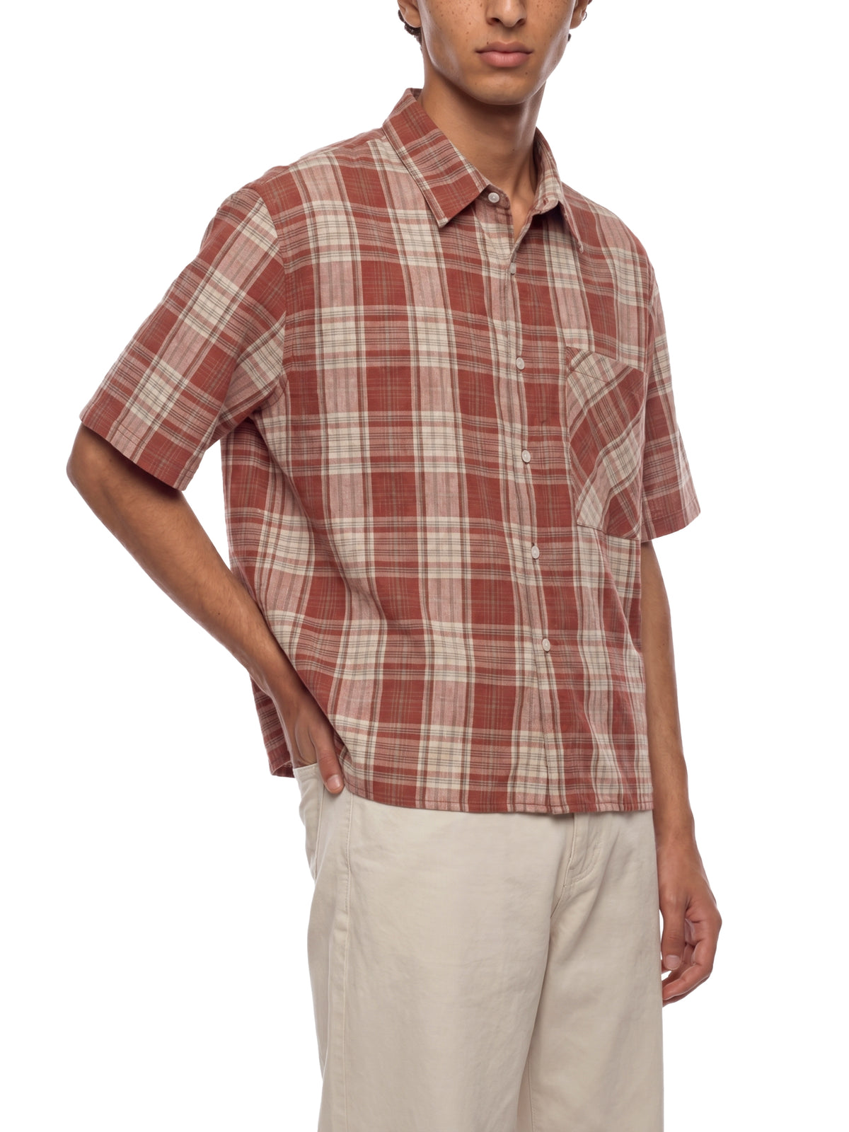 Rifted Unisex Plaid Boxy Short Sleeve Shirt
