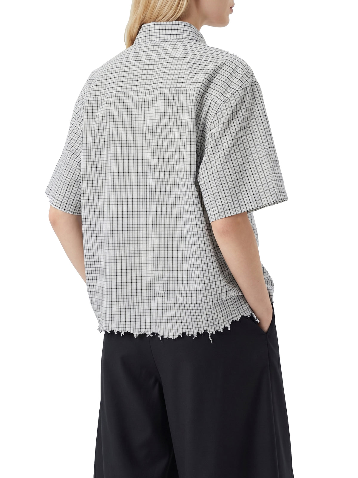 Rifted Unisex Distressed Plaid Boxy Shirt