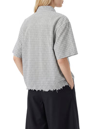 Rifted Unisex Distressed Plaid Boxy Shirt