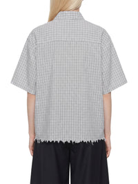 Rifted Unisex Distressed Plaid Boxy Shirt