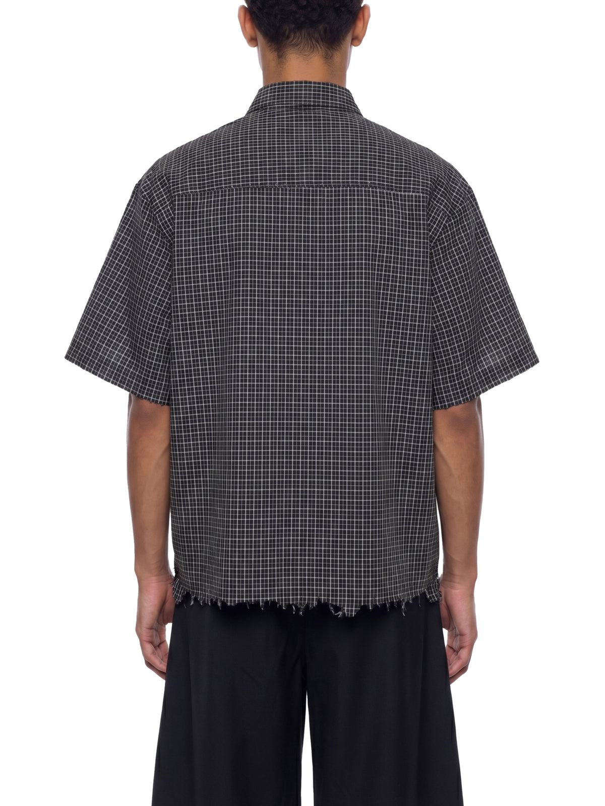 Rifted Unisex Distressed Plaid Boxy Shirt