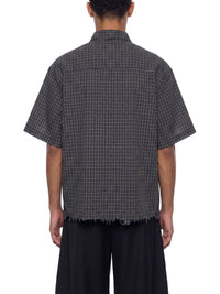 Rifted Unisex Distressed Plaid Boxy Shirt