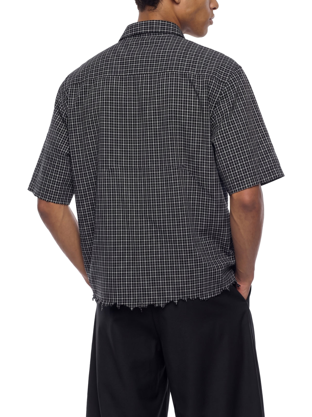 Rifted Unisex Distressed Plaid Boxy Shirt