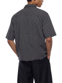 Rifted Unisex Distressed Plaid Boxy Shirt
