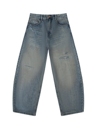 Rifted Men's Distressed Barrel Leg Jeans