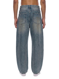 Rifted Men's Distressed Barrel Leg Jeans