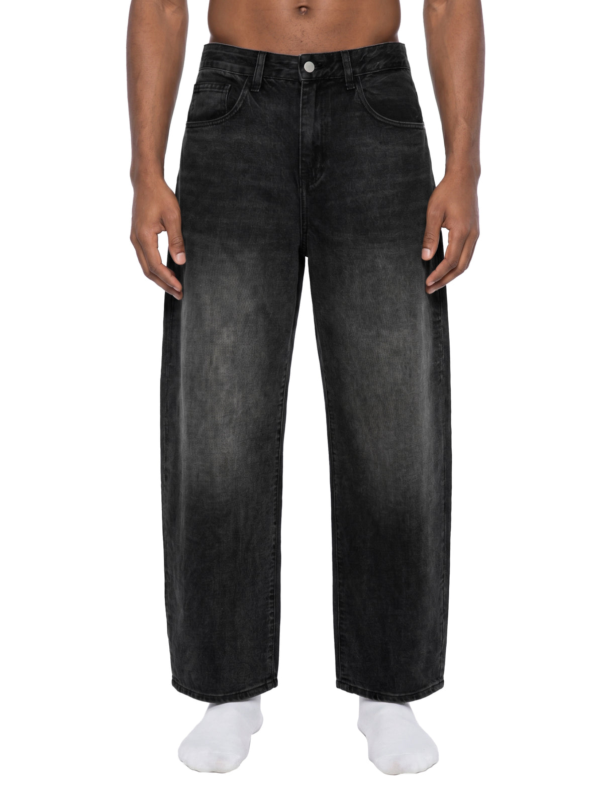 Rifted Men's Sun Fade Vintage Wash Barrel Leg Jeans
