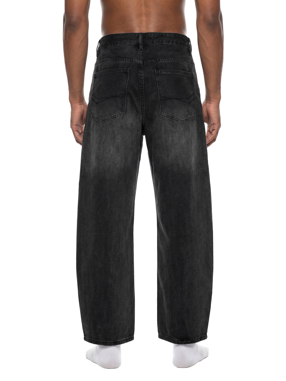Rifted Men's Sun Fade Vintage Wash Barrel Leg Jeans