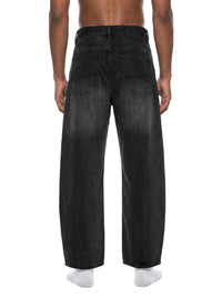 Rifted Men's Sun Fade Vintage Wash Barrel Leg Jeans