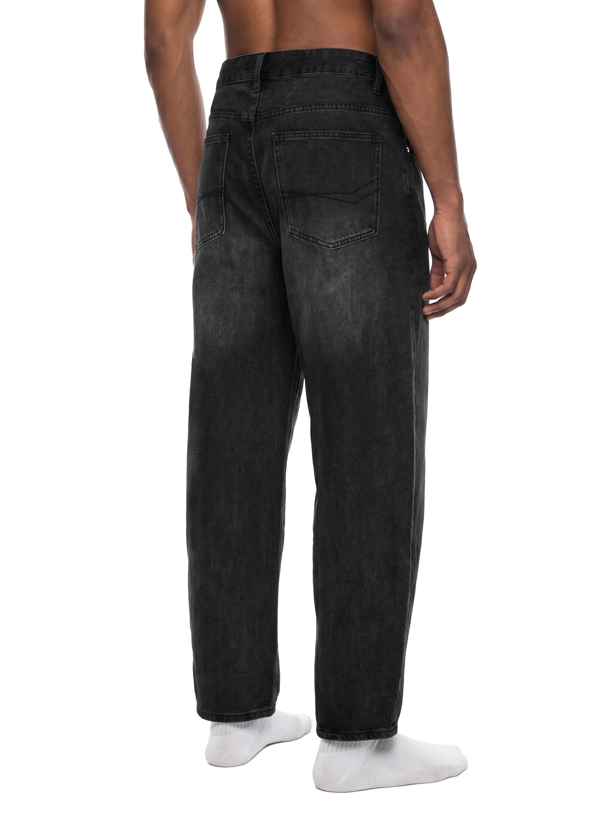 Rifted Men's Sun Fade Vintage Wash Barrel Leg Jeans