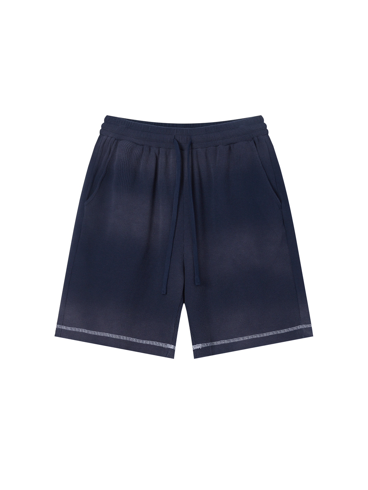 Rifted Unisex Sunfade Waffle Raw Hem Shorts