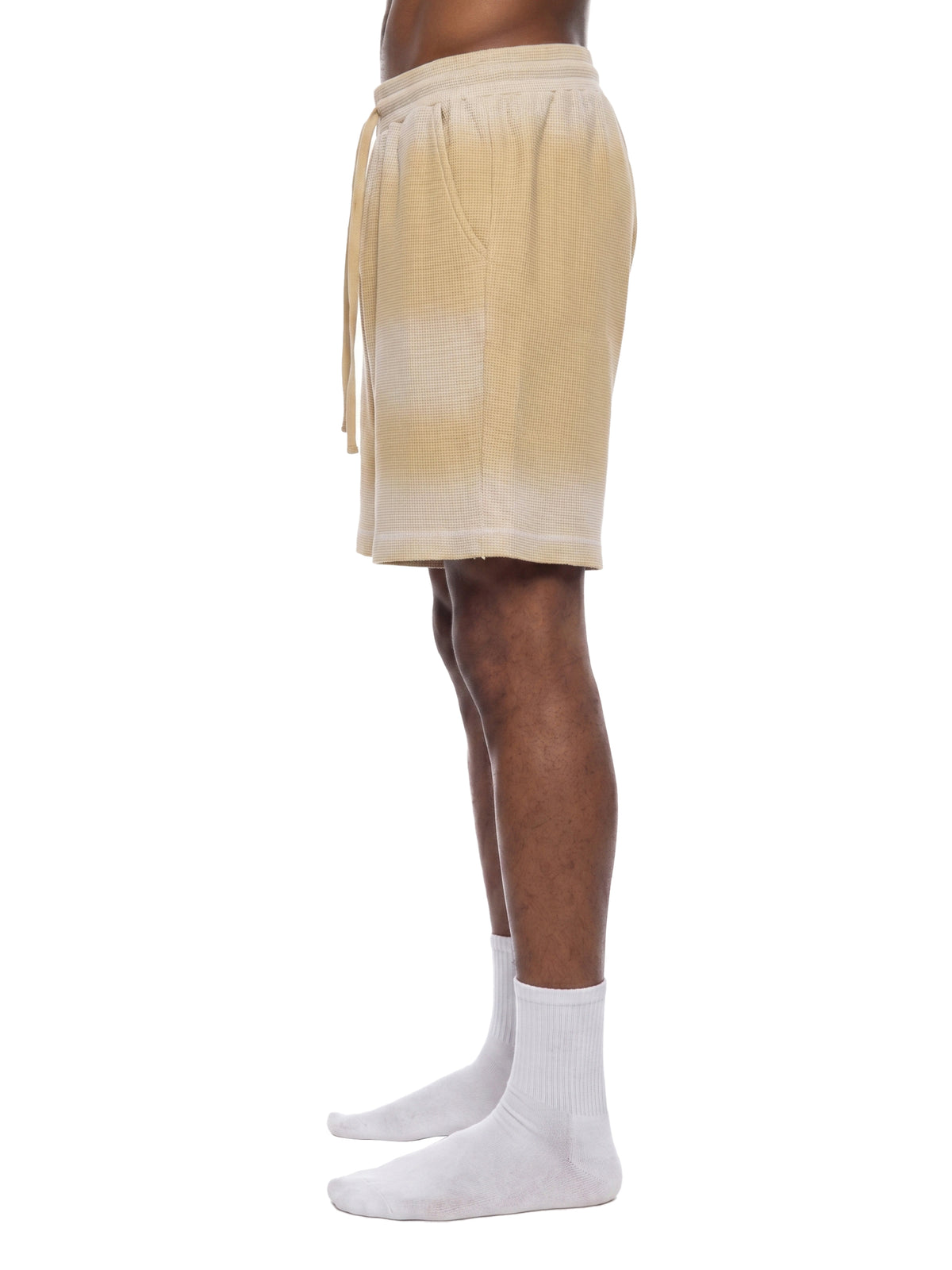 Rifted Unisex Sunfade Waffle Raw Hem Shorts