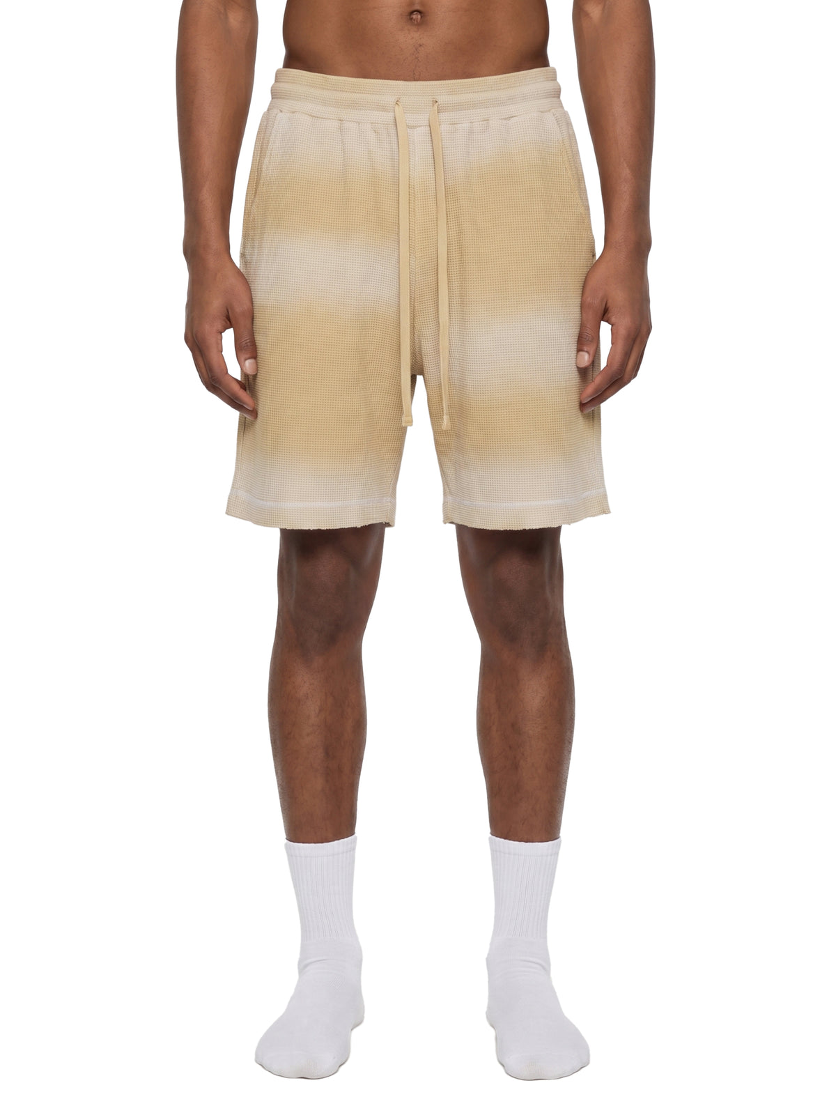 Rifted Unisex Sunfade Waffle Raw Hem Shorts