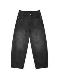 Rifted Men's Sun Fade Vintage Wash Barrel Leg Jeans