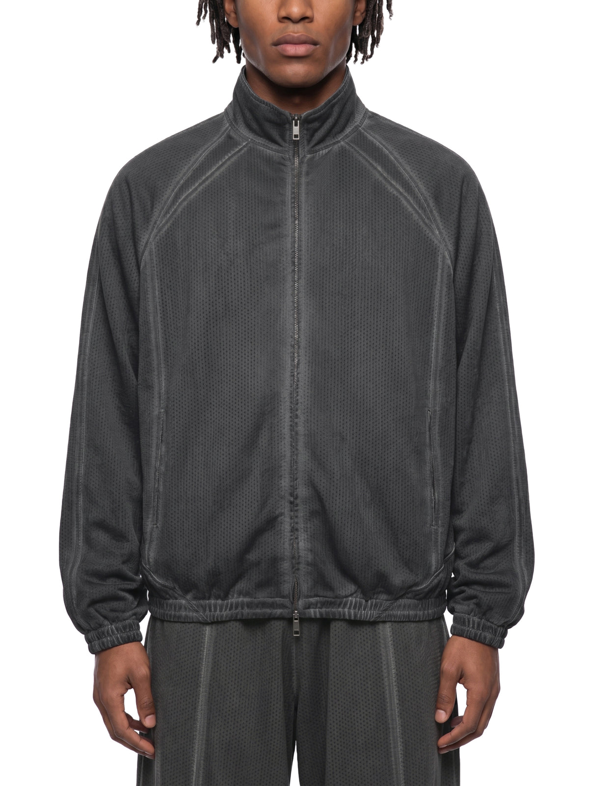 Rifted Unisex Vintage Wash Full Zip Mesh Jacket